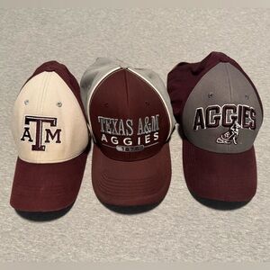 Texas A&M Aggies 3 Cap Set - Maroon, Gray and Tan